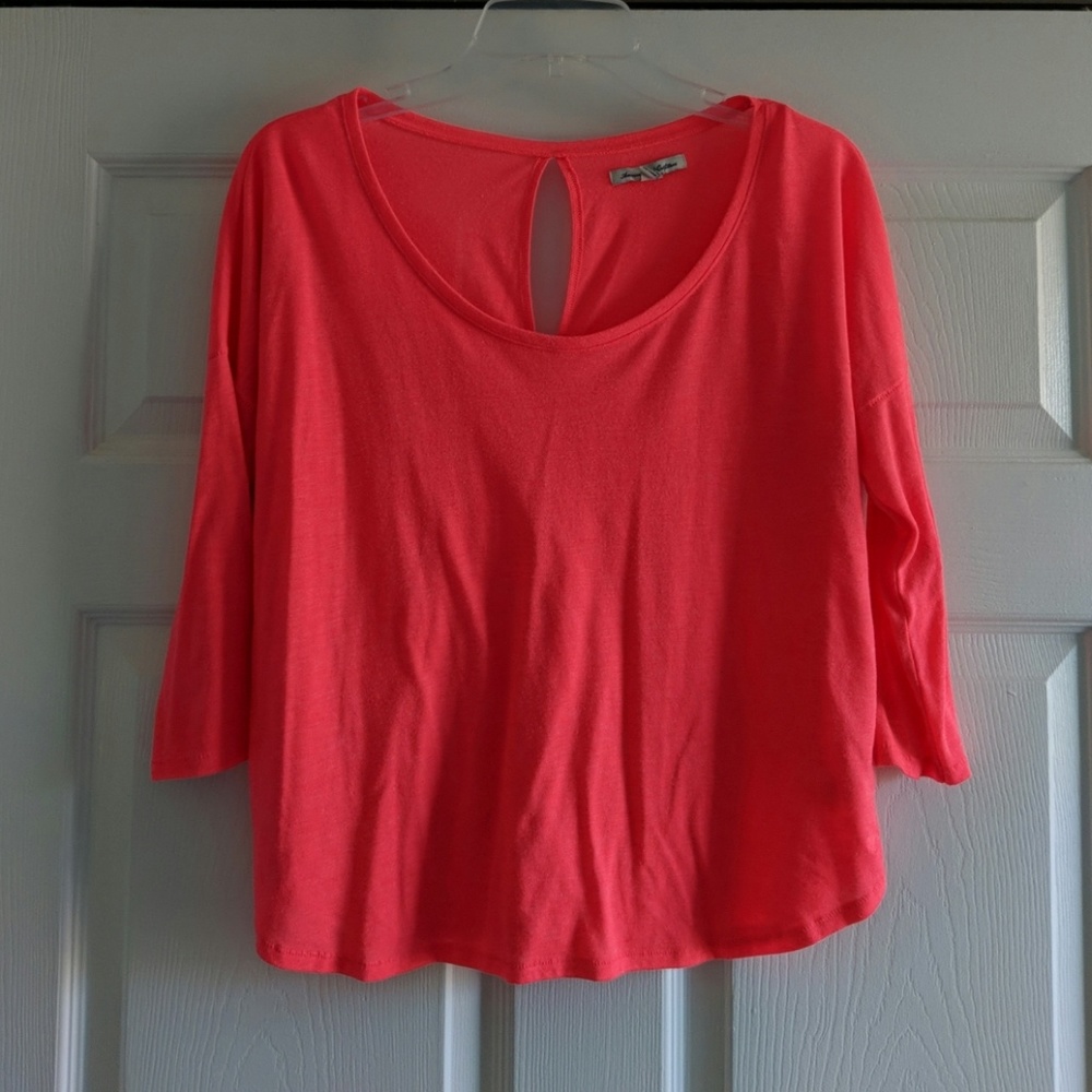 3/4 Sleeve Coral Shirt